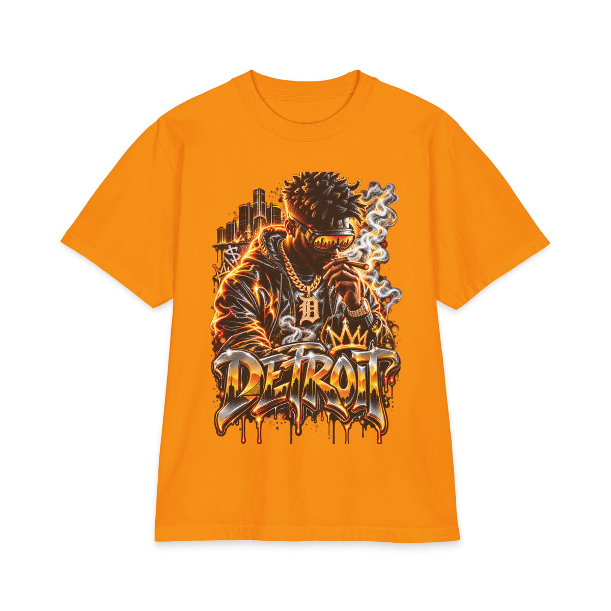 Detroit King Streetwear T-Shirt | Urban Graffiti Dripping City Design
