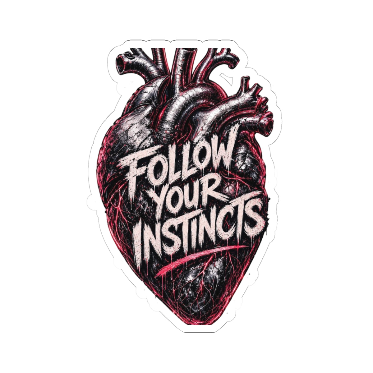 Anatomical Heart "Follow Your Instincts" Sticker | Kiss-Cut Sticker