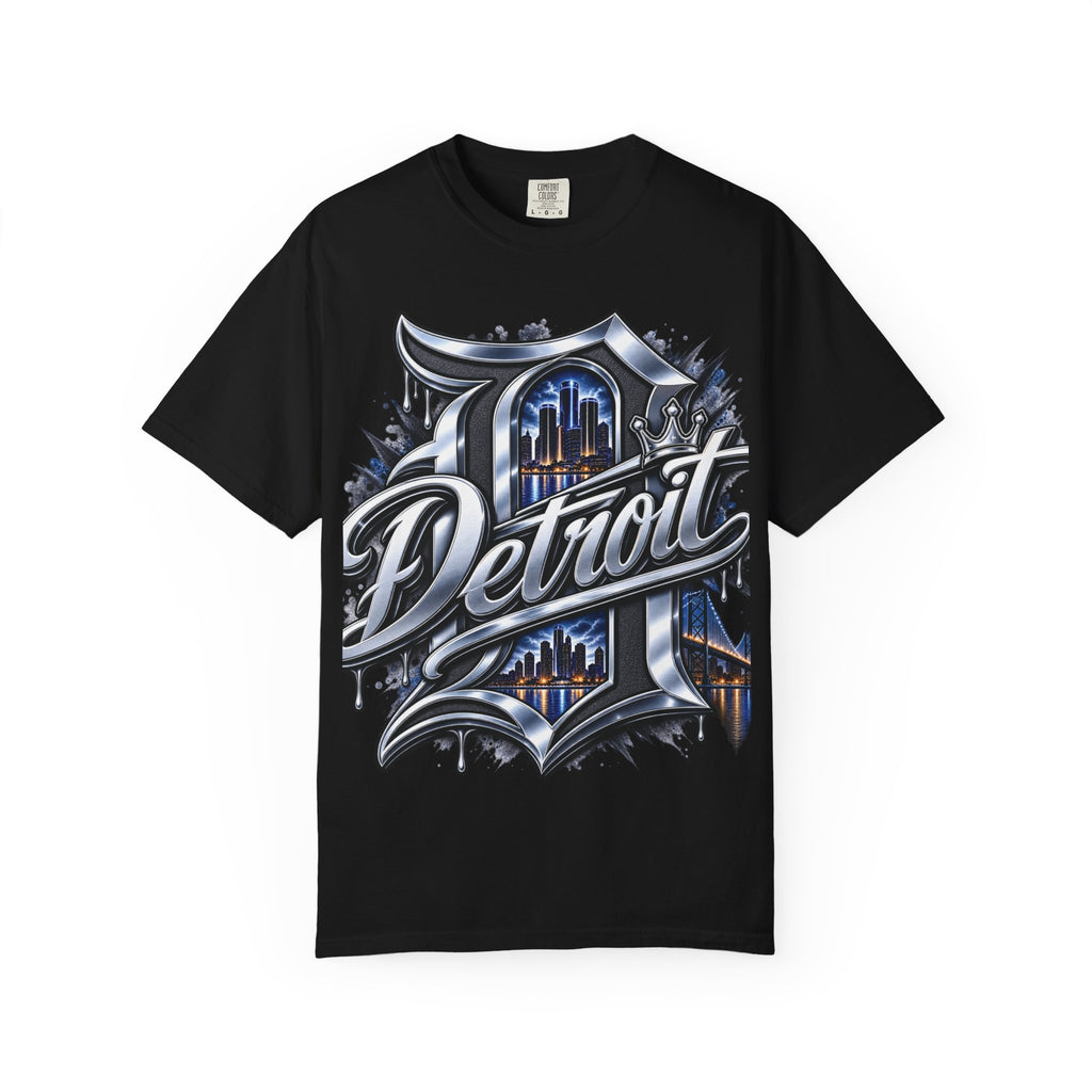 Detroit Script Skyline T-shirt | Cityscape Lettering Tee