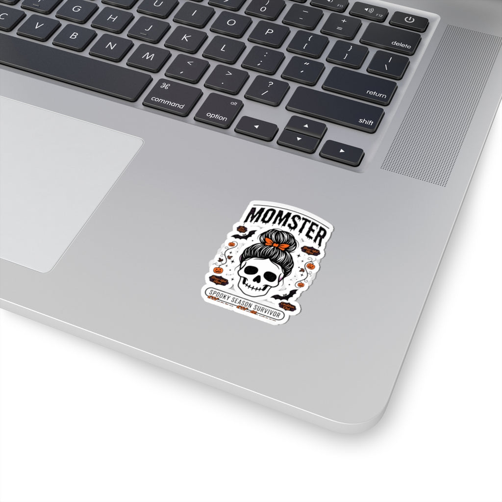 Momster Skull Hair Bun Sticker | Halloween Kiss-Cut Sticker