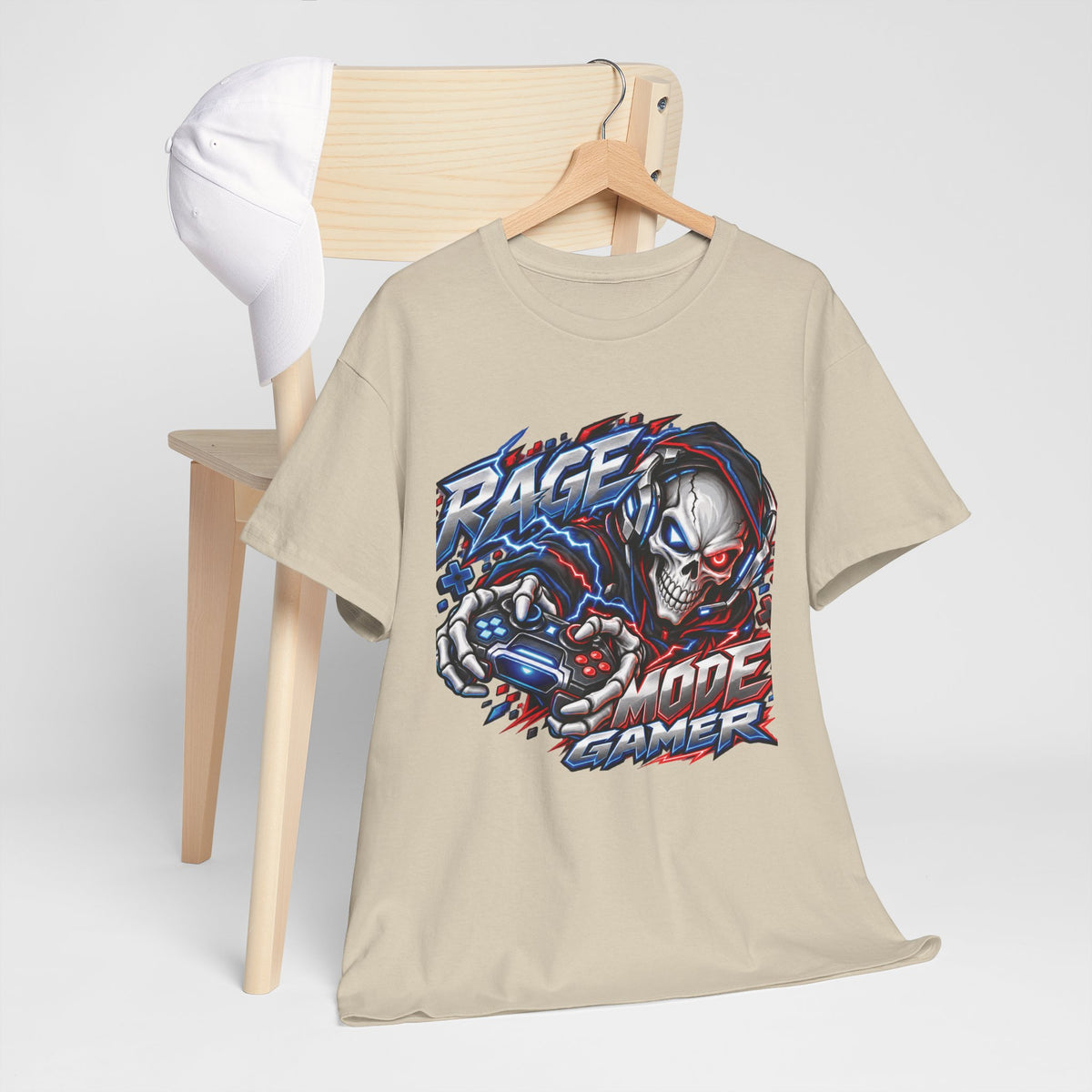 Rage Mode Gamer Skull Graphic T-Shirt