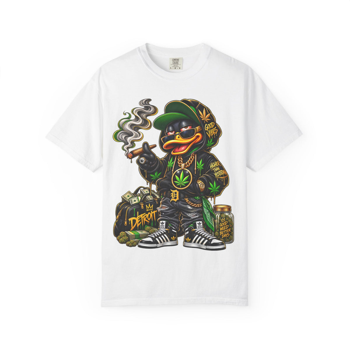 Weed Duck Character T-shirt | Smoking Duck Graphic Tee