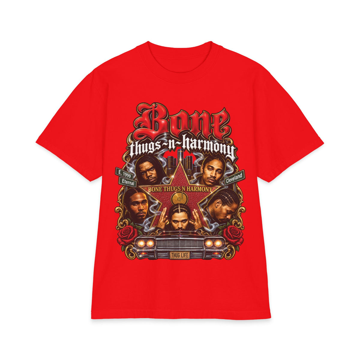 Bone Thugs-n-Harmony Graphic Tee | Rap Group Portraits, Classic Logo