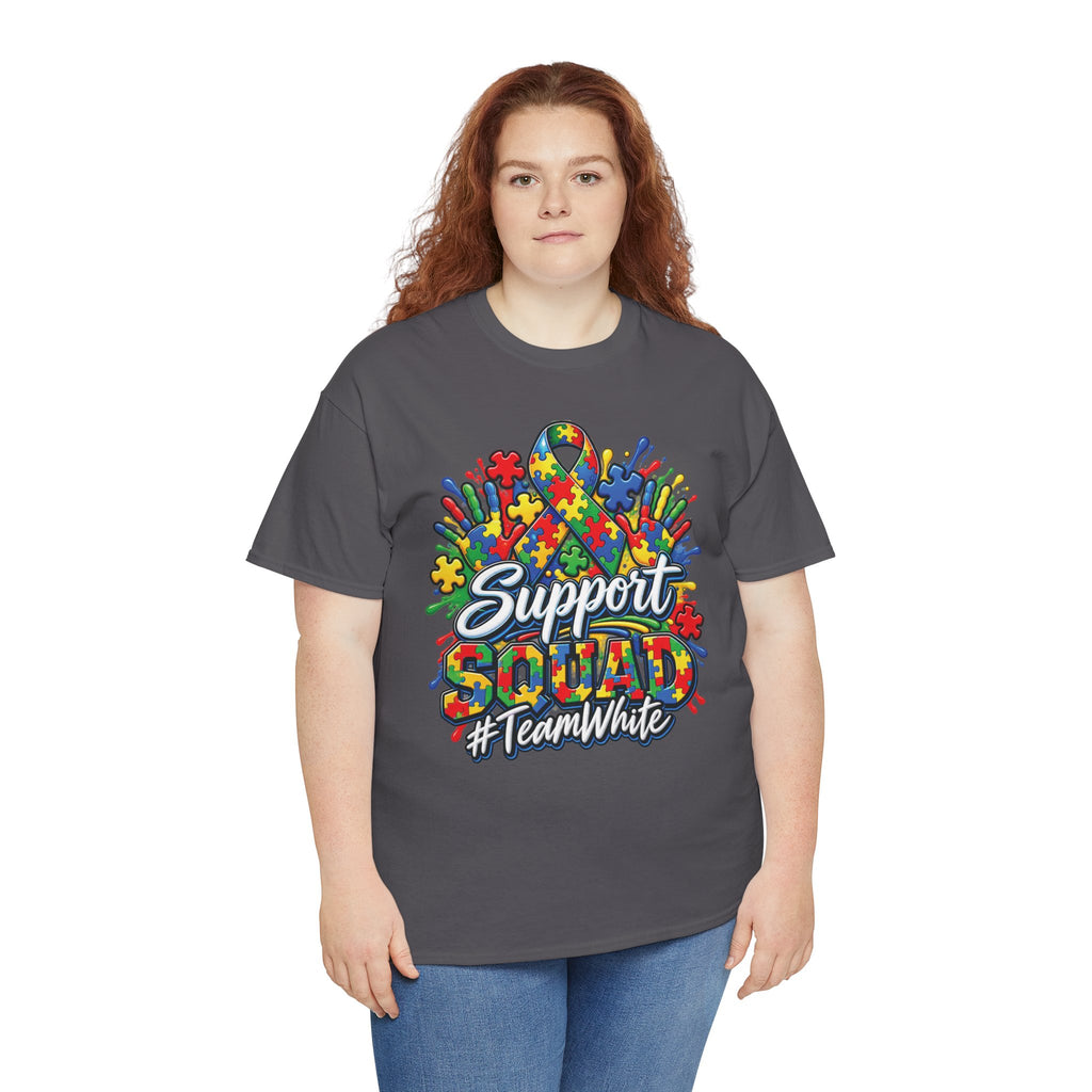 Support Squad T-Shirt | Autism Awareness Ribbon, Puzzle Heart Design