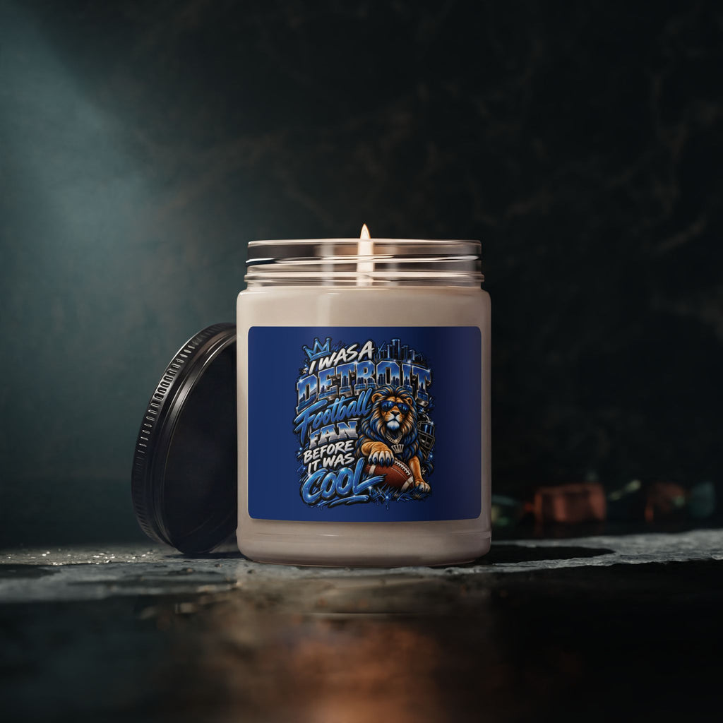 Detroit Football Lion Design Candle | Scented Soy Candle 9oz