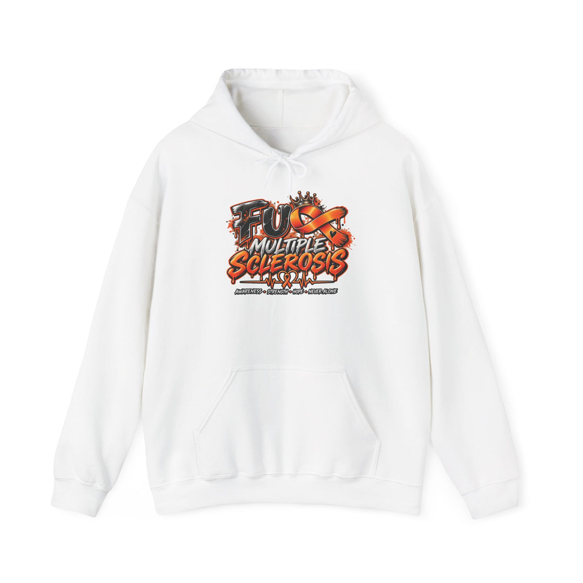 Multiple Sclerosis Awareness Hoodie | Orange Ribbon Warrior Graphic