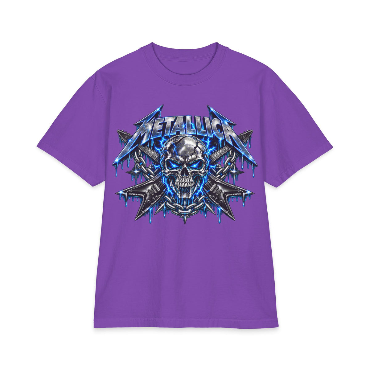 Metallica Skull Lightning T-Shirt | Band Logo Graphic Tee