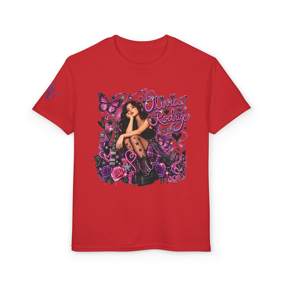 Olivia Rodrigo Tour Date List T-Shirt | Pop Star Tribute, Floral Butterfly Design