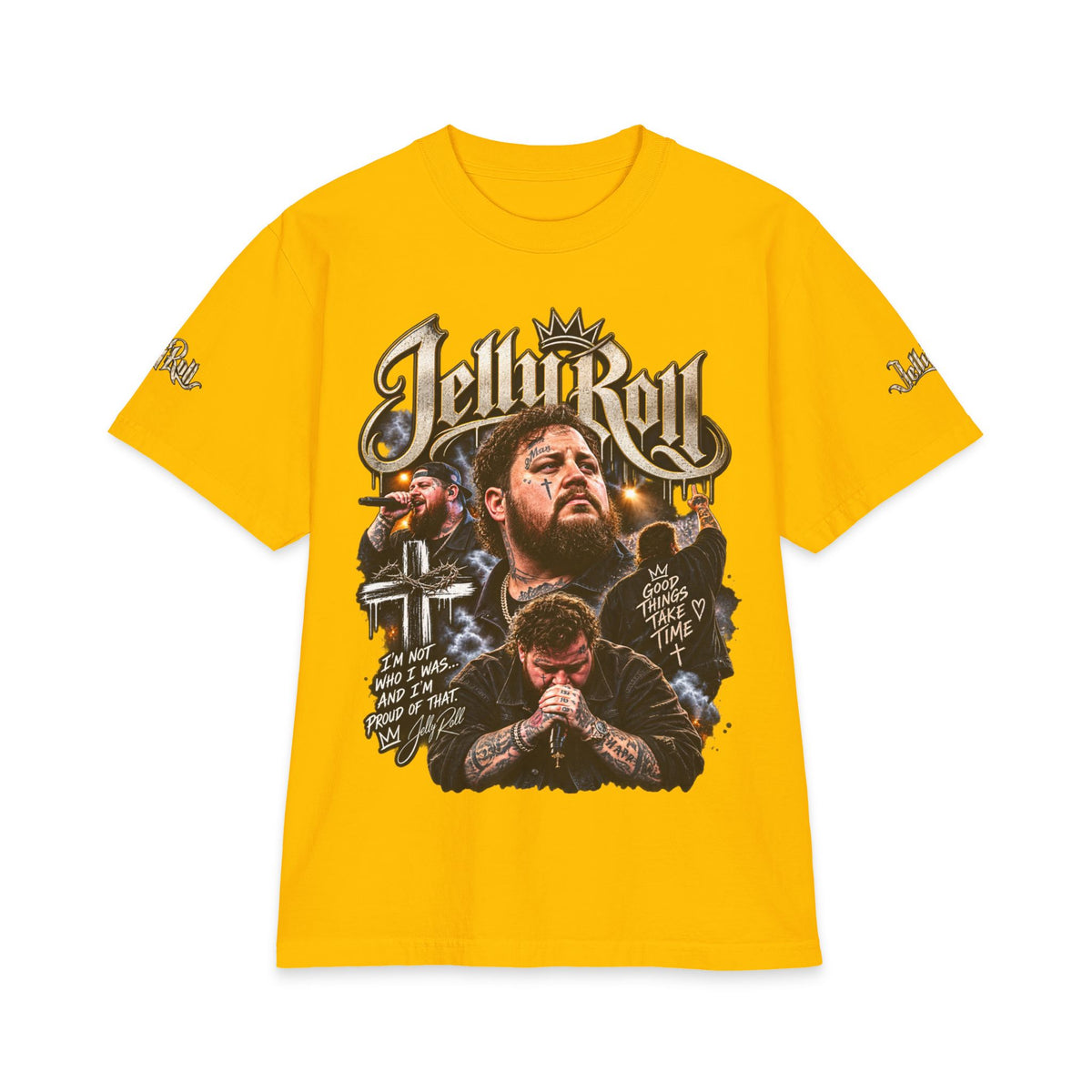 Jelly Roll portrait graphic T-Shirt | rapper collage tee