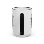 Tattooed Floral Skull Mum Mug | Accent Rim & Handle Ceramic Mug