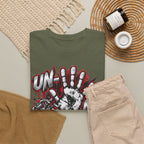 Unmute Me Now graphic tee | handprint, graffiti horror text