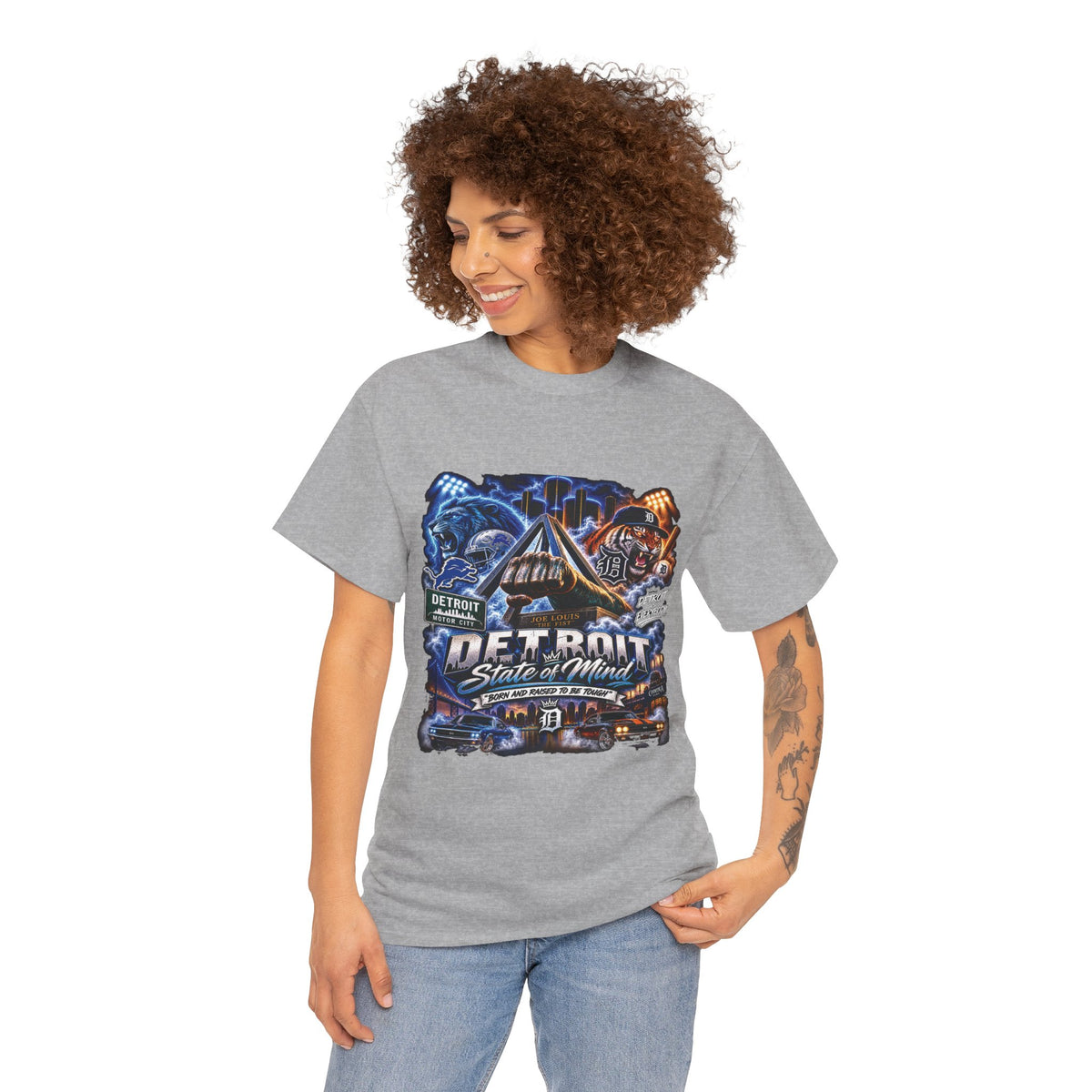 Detroit Skyline Collage Tee | Motor City Vintage Graphic T-Shirt