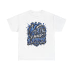 I Bleed Lions T-Shirt | Blue Lion Heart Graphic, Sports Fan Tee