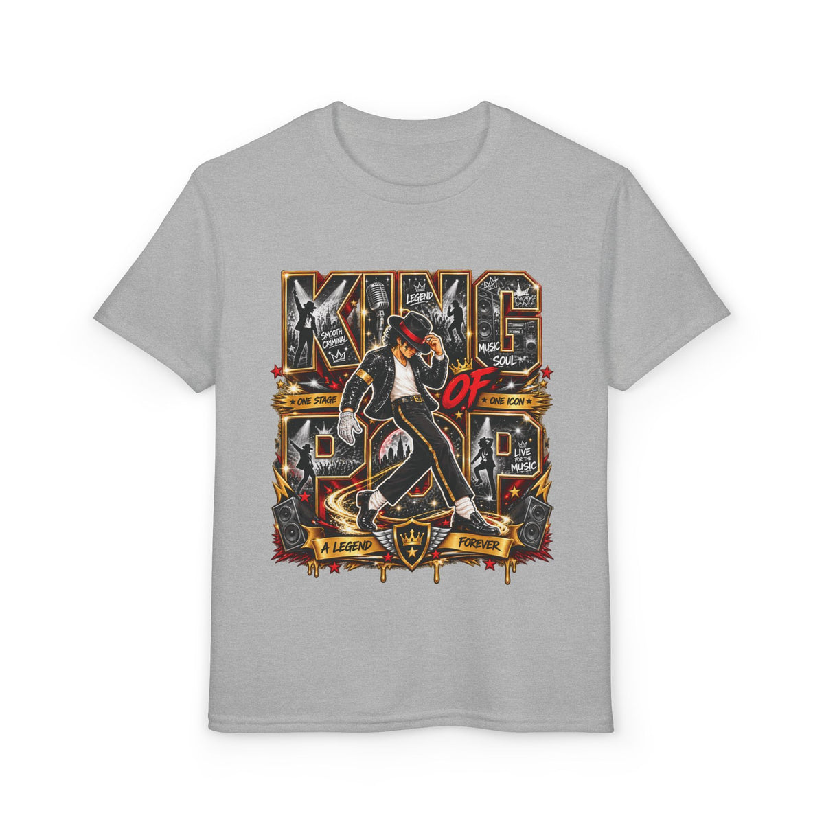 King of Pop Michael Jackson design Youth T-Shirt | Retro Music Dance Tee