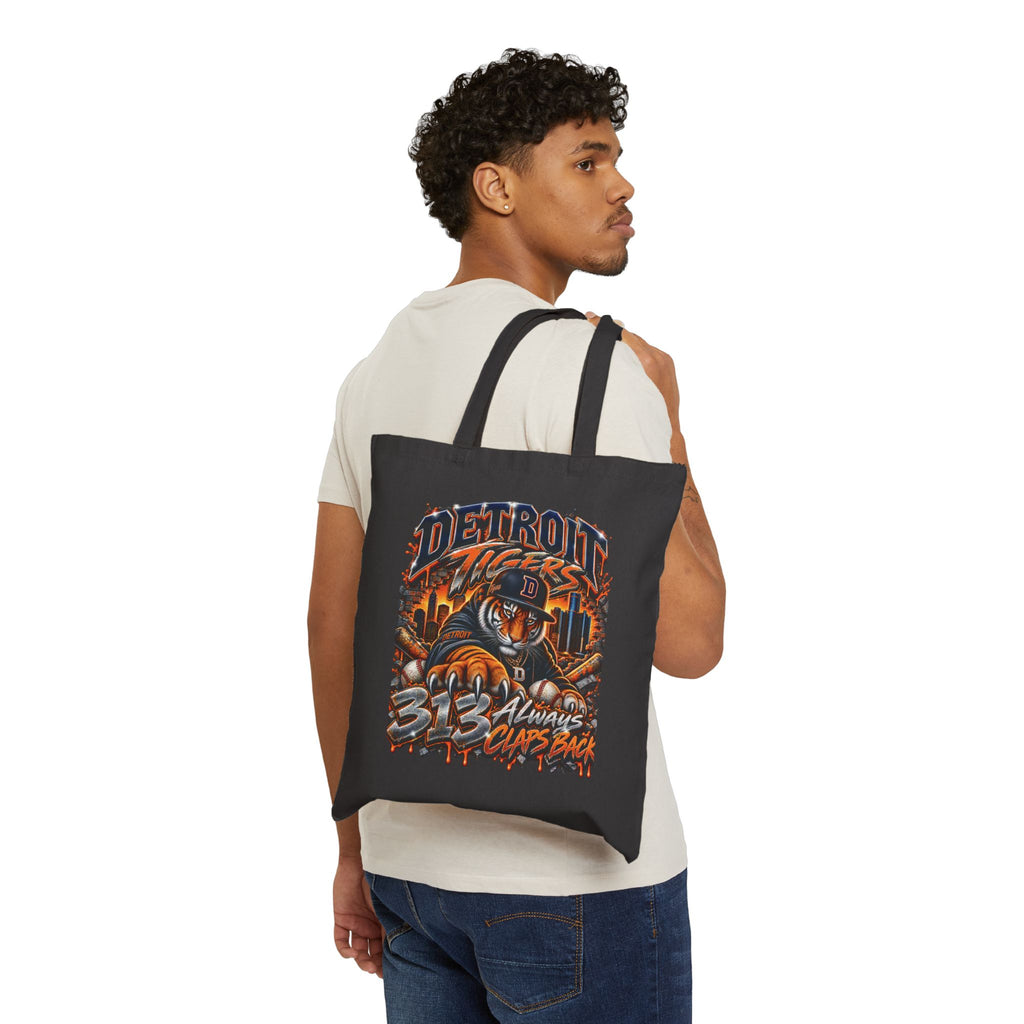 Detroit Tigers Graphic Tote Bag | Baseball Logo, Urban Vintage Illustration