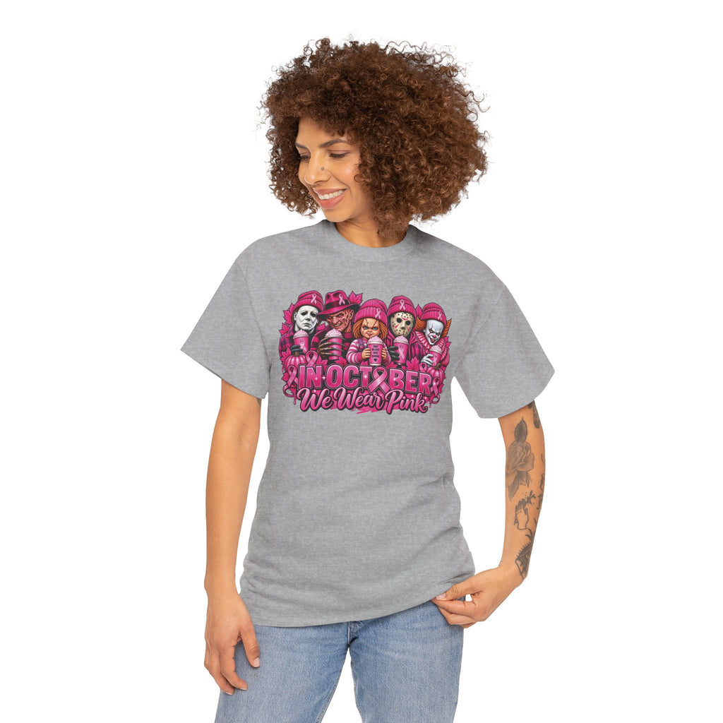 Halloween Horror Icons in Pink Tee | October We Wear Pink T-Shirt