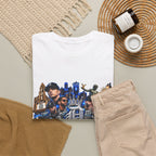 Detroit Legends collage T-Shirt | Motor City skyline, classic cars, musicians