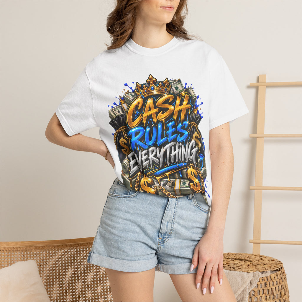 Cash Rules Everything Tee | Money Graffiti Design, Dollar Sign Streetwear