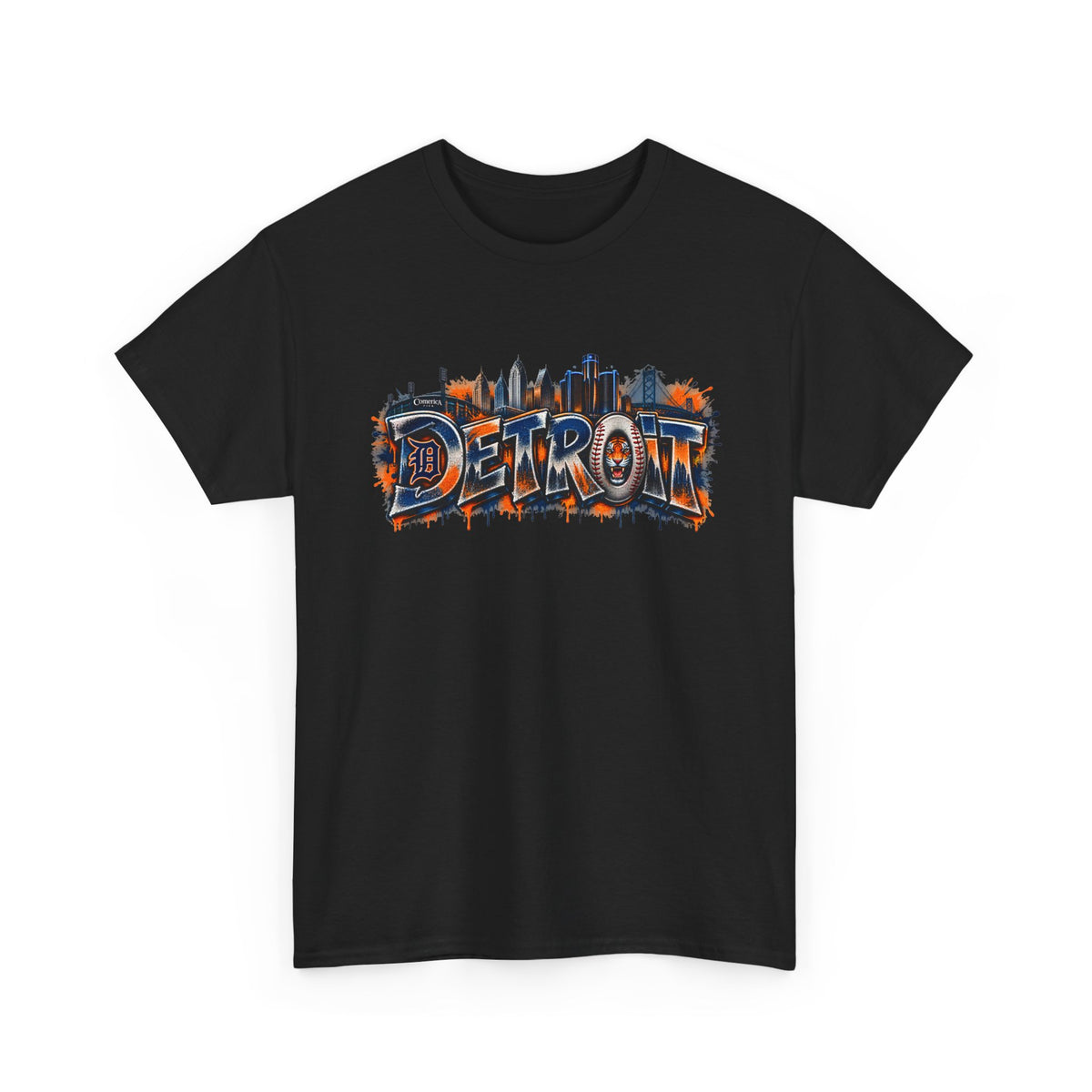 Detroit skyline graffiti T-Shirt | city skyline tee, urban street art