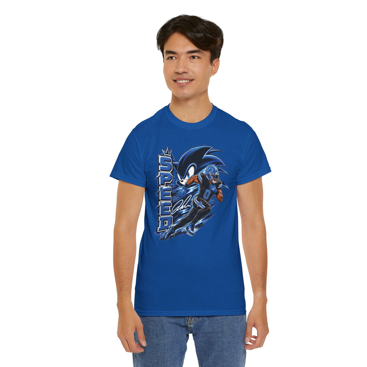 Speed Demon Sonic character Tee | Retro Gaming graphic shirt