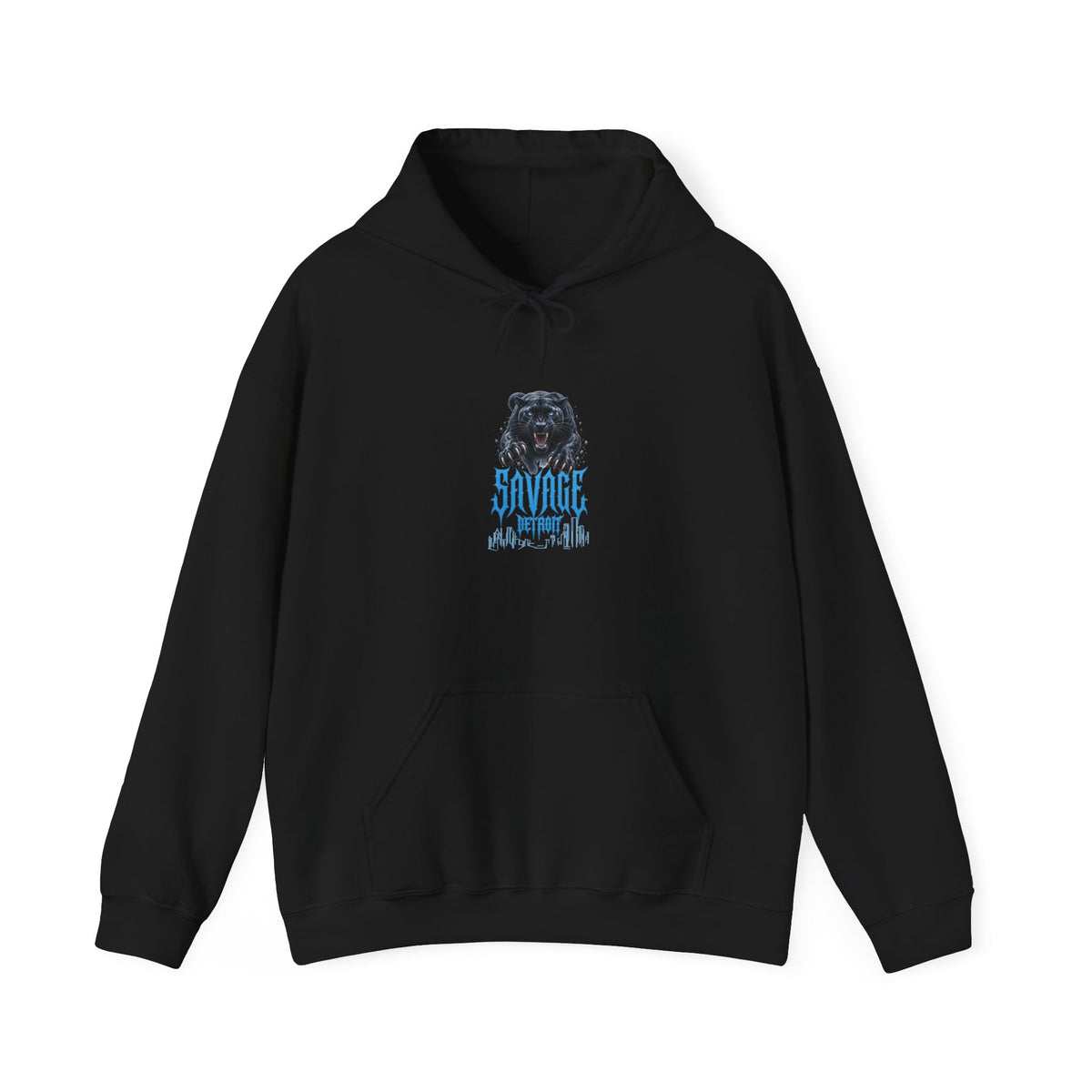 Black Bear Illustration Savage Snowcap Hoodie | Wilderness Mountain Graphic