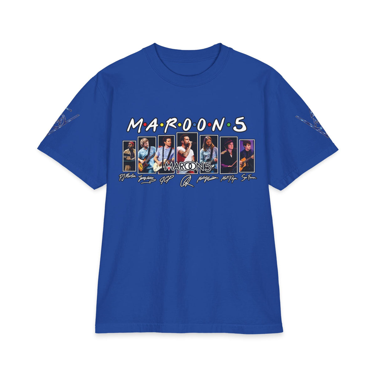 Maroon 5 band photo collage T-Shirt | Tour style sleeve logo