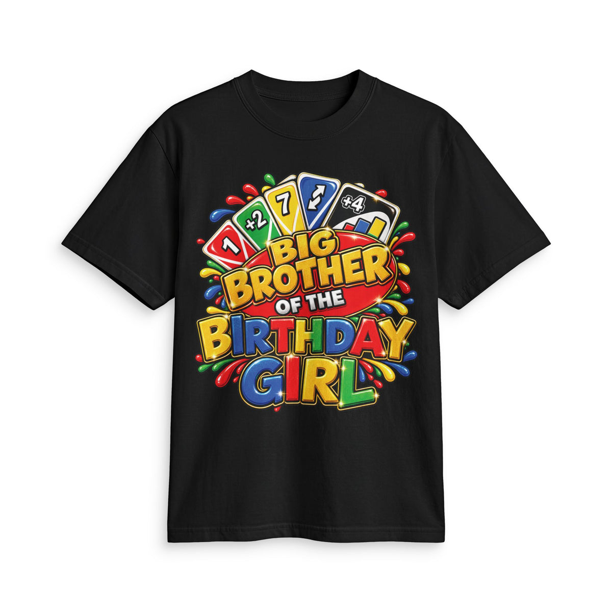 Big Brother of the Birthday Girl T-Shirt | Colorful Party Card Game Design