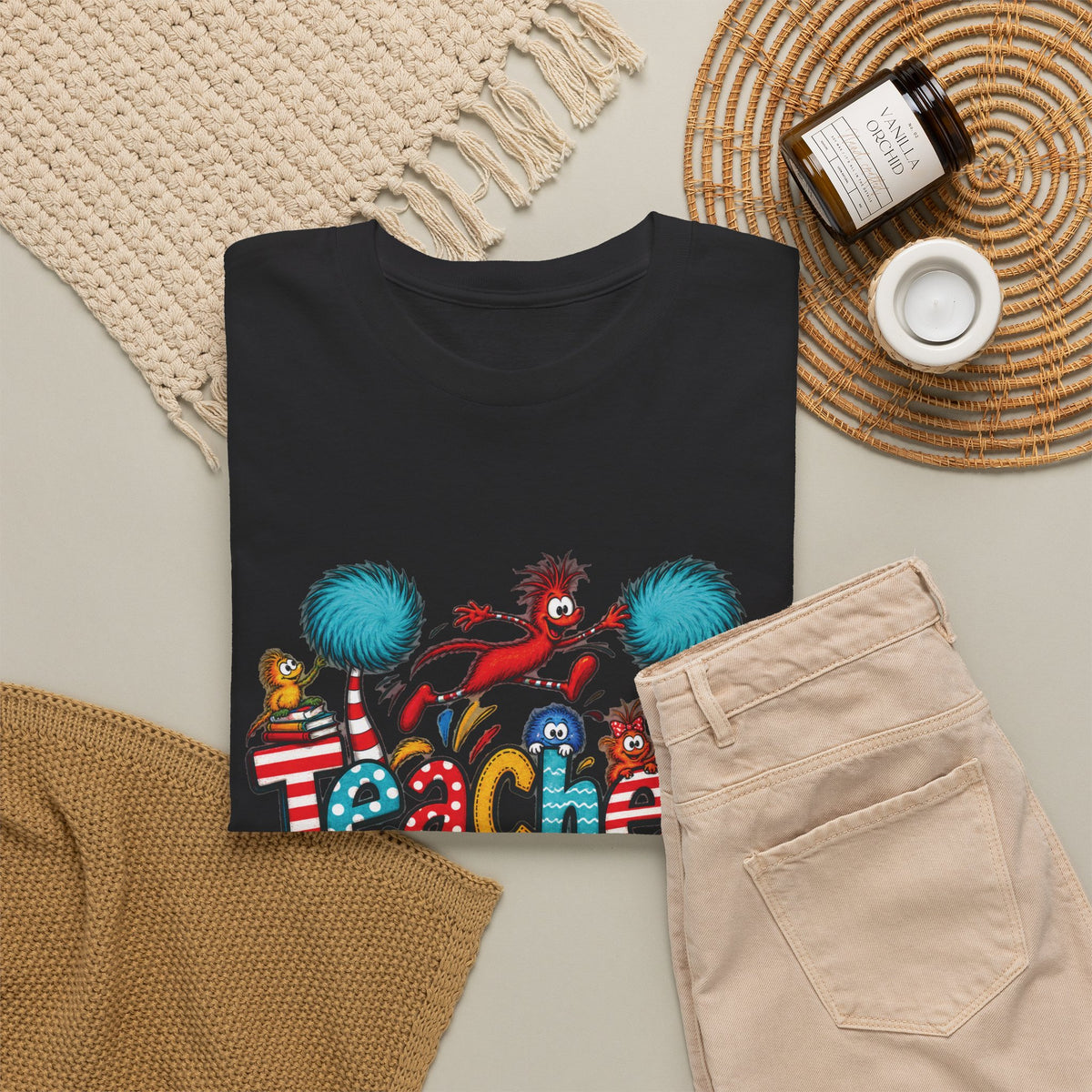 Teacher of Little Things T-Shirt | Colorful Dr. Seuss Style Kids Classroom Tee