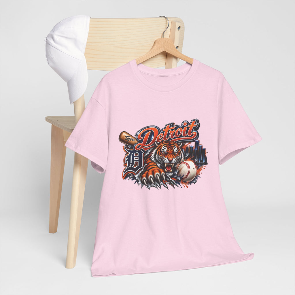 Detroit Tiger Baseball T-Shirt | Detroit skyline, claw marks