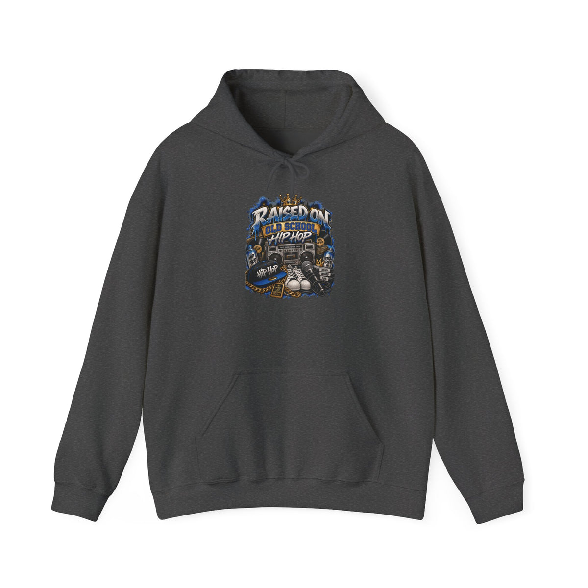 Raised On hip hop Hoodie | Vintage Guitar Skull Band Design