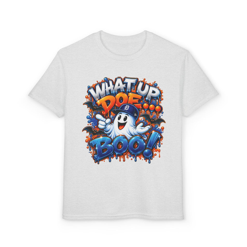Det What Up Doe Boo! Ghost Graphic T-Shirt | Halloween Kids Tee