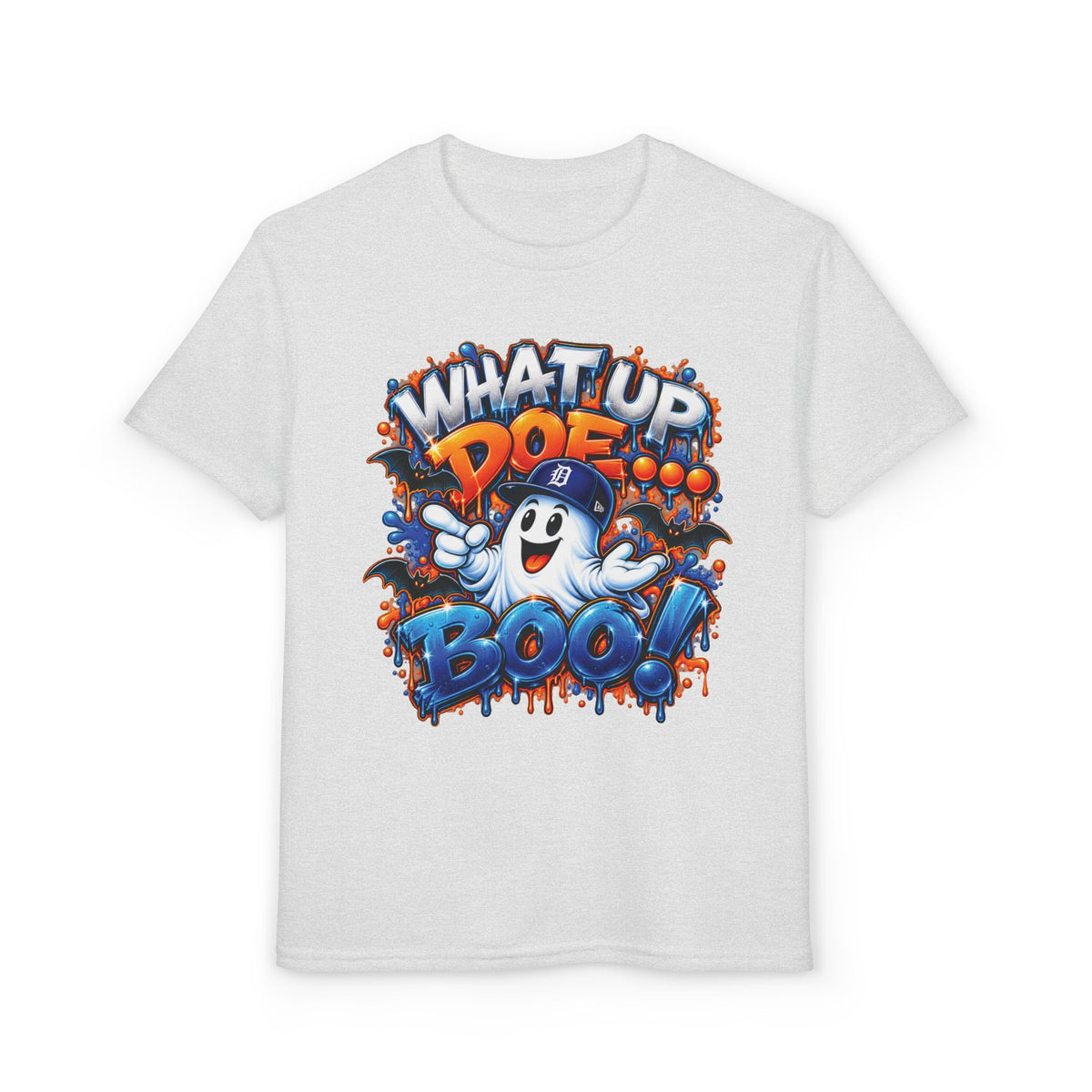 Det What Up Doe Boo! Ghost Graphic T-Shirt | Halloween Kids Tee