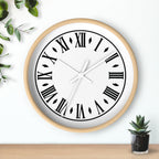 Roman Numeral Vintage Clock Wall Clock | Black Frame, White Face