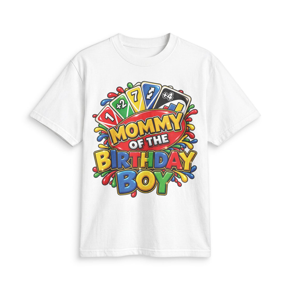 Mommy of the Birthday Boy T-Shirt | Colorful Birthday Card Design