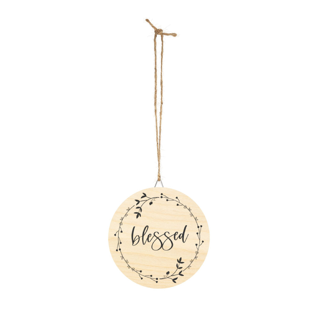 Blessed Wreath Wood Sign | Round Wall Decor