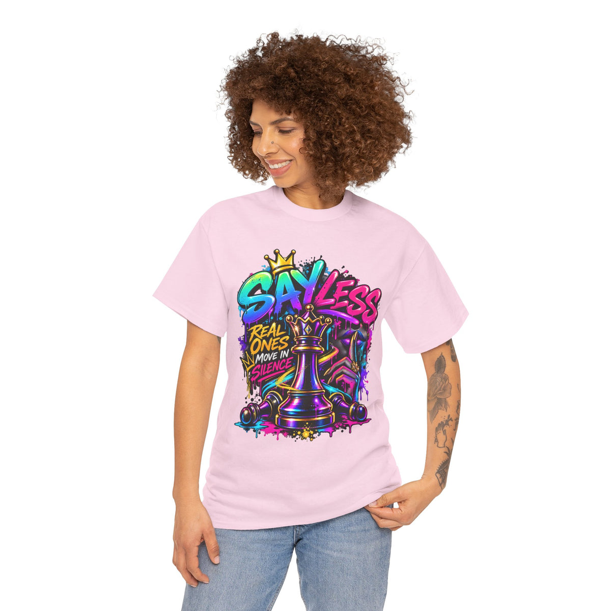 Say Less Chess King Tee | Graffiti Chess Piece Streetwear