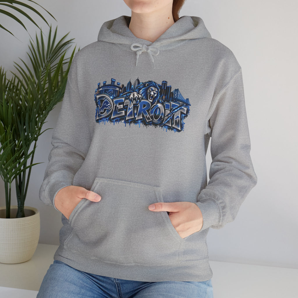 Detroit Graffiti Style Hoodie | City Skyline Street Art Pullover
