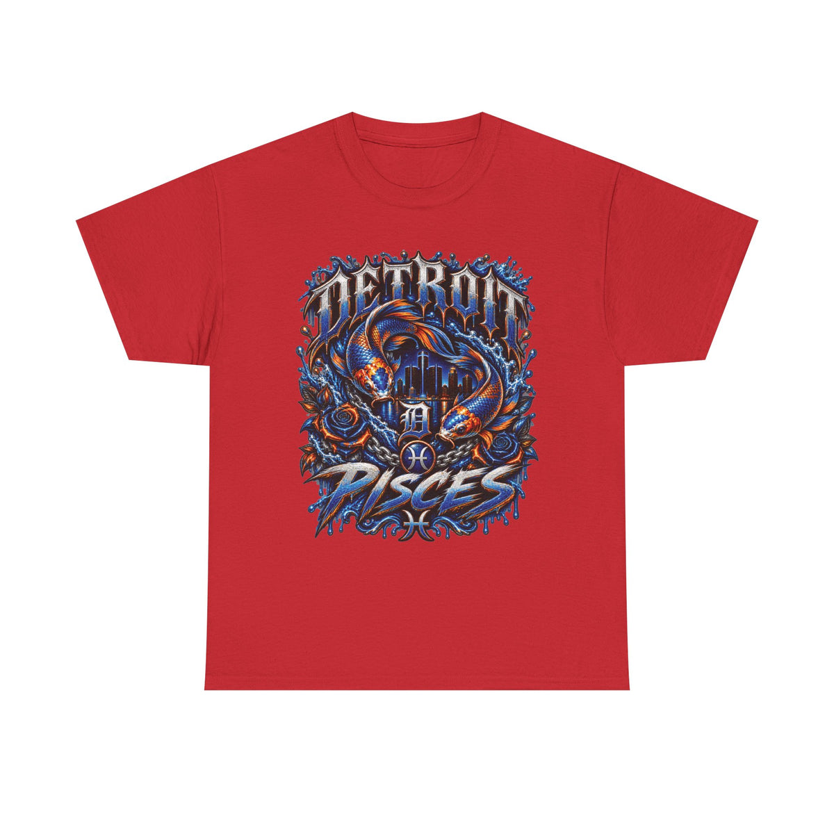 Detroit Pisces T-Shirt | Astrological Fish Detroit City Zodiac Design