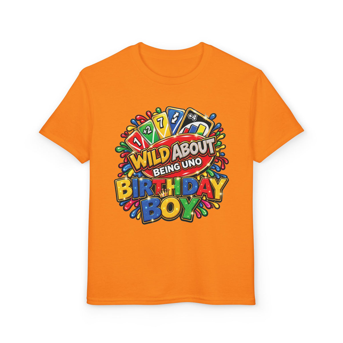Wild About Being UNO Birthday Boy T-Shirt | Personalized Backprint