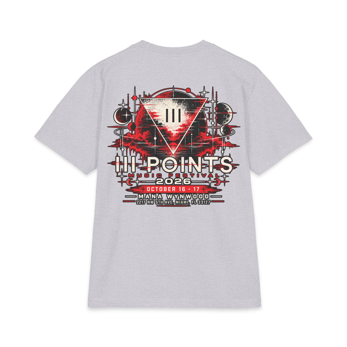 Three Points Rose Graphic T-Shirt | Band Tour Poster Style