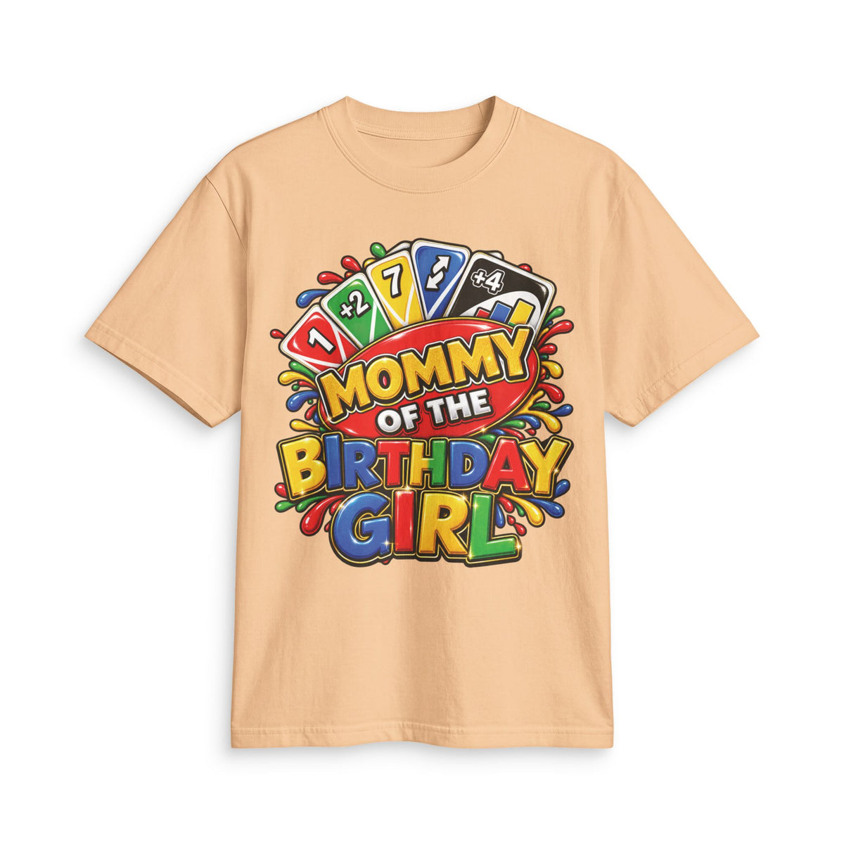 Mommy of the Birthday Girl T-Shirt | Colorful Game Card Design
