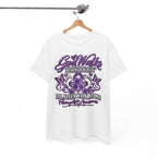 God Walks purple ribbon awareness T-Shirt | I'll Never Walk Alone design