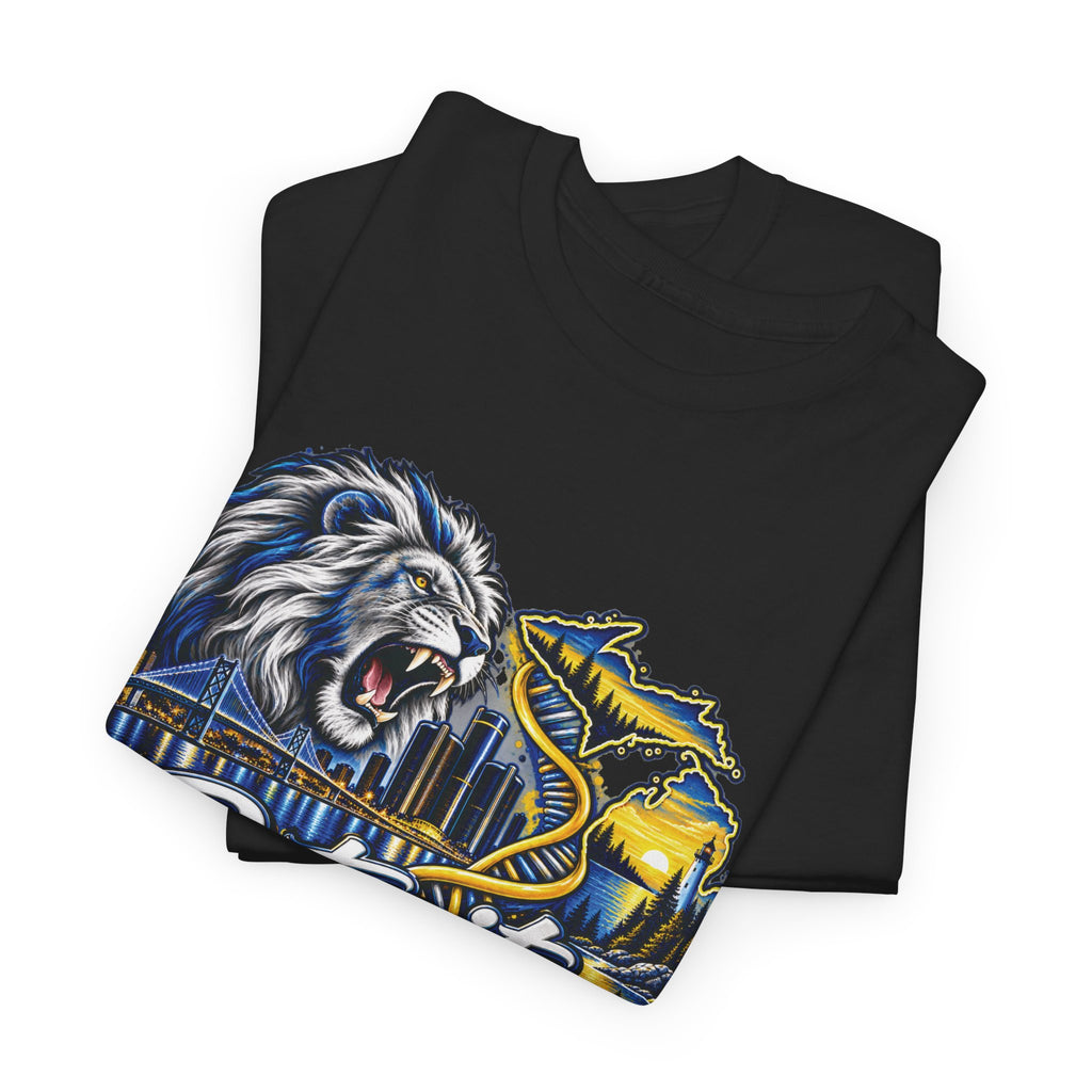 Detroit Michigan Lion Cityscape Graphic T-Shirt