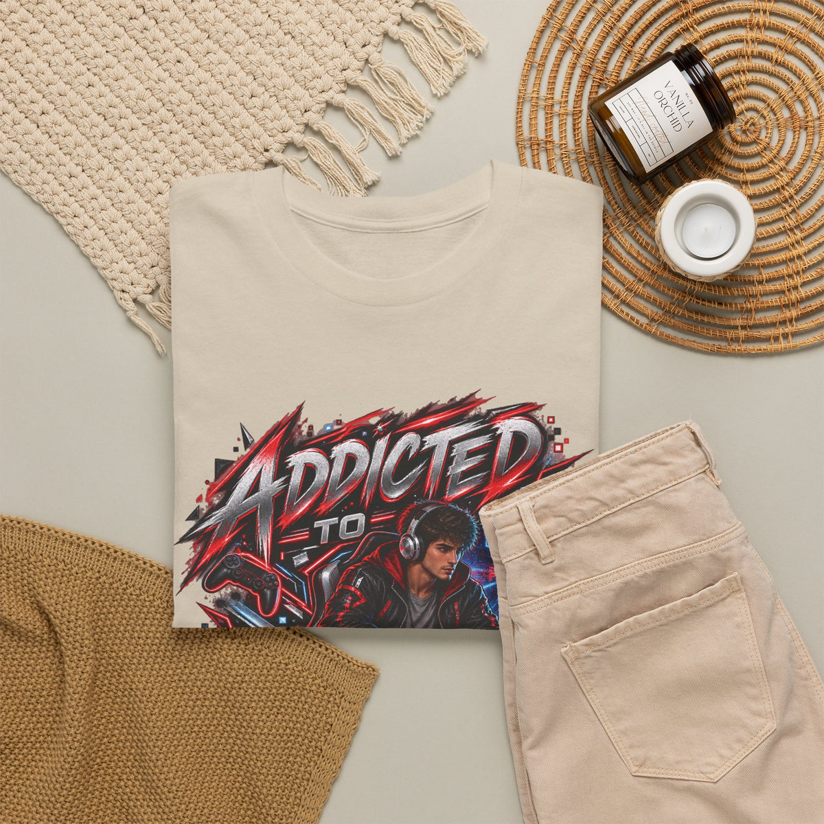 Addicted to Gaming Graphic T-Shirt