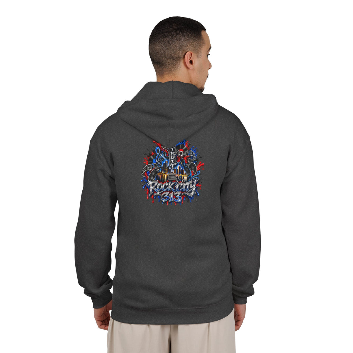 Detroit Graffiti Zip Hoodie | Detroit Rock City Back Print