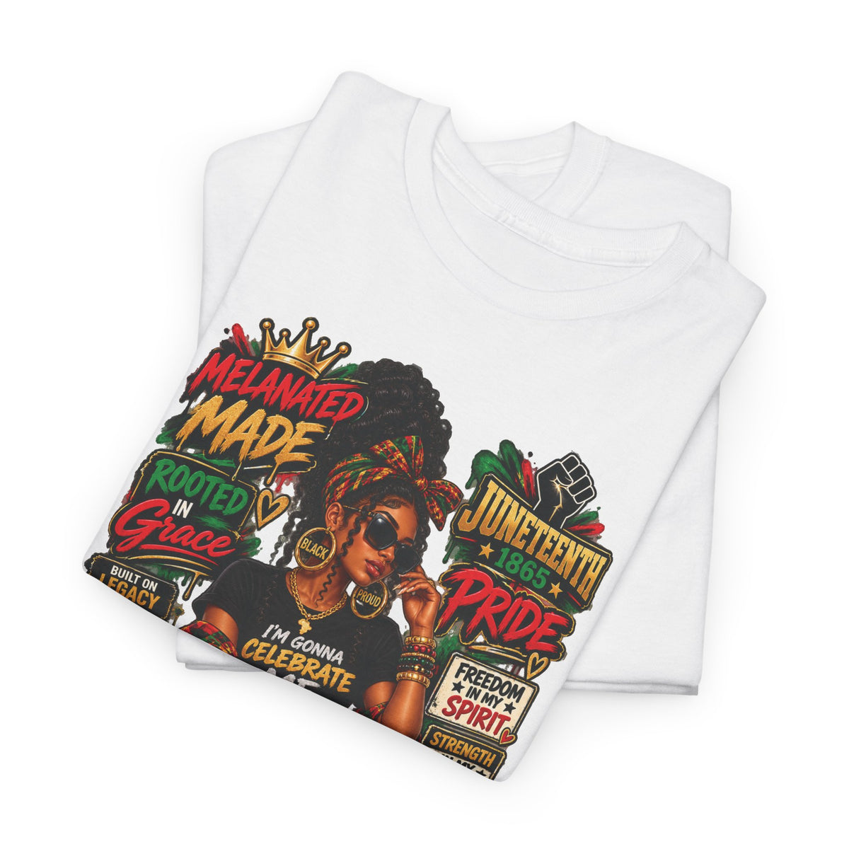 Melanated Made Rooted Grace T-Shirt | Celebrating Me graphic tee
