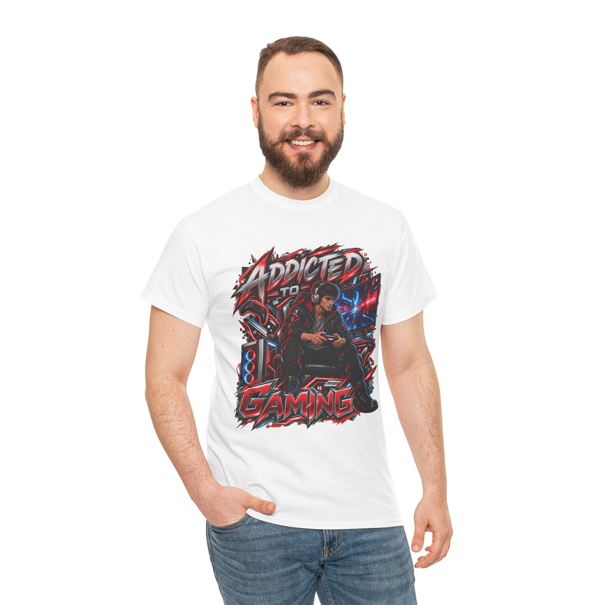 Addicted to Gaming Graphic T-Shirt