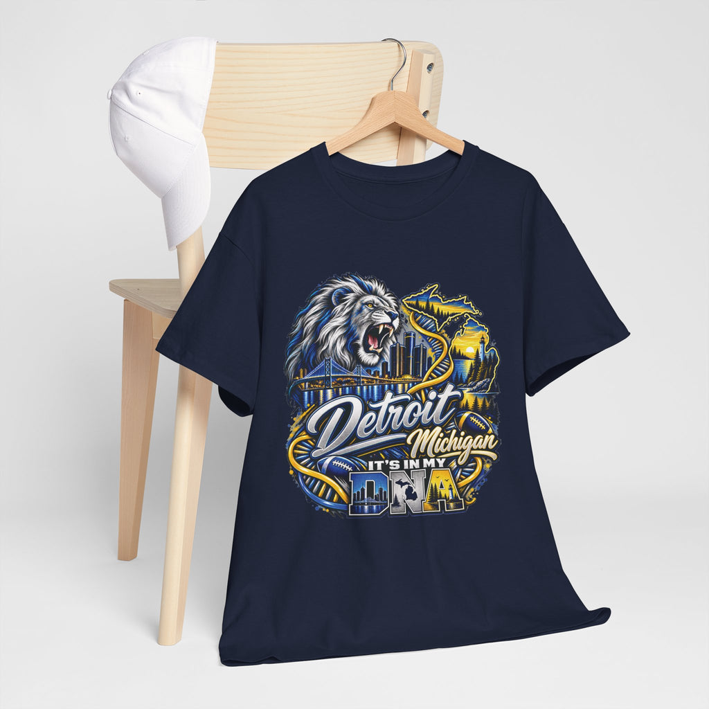 Detroit Michigan Lion Cityscape Graphic T-Shirt