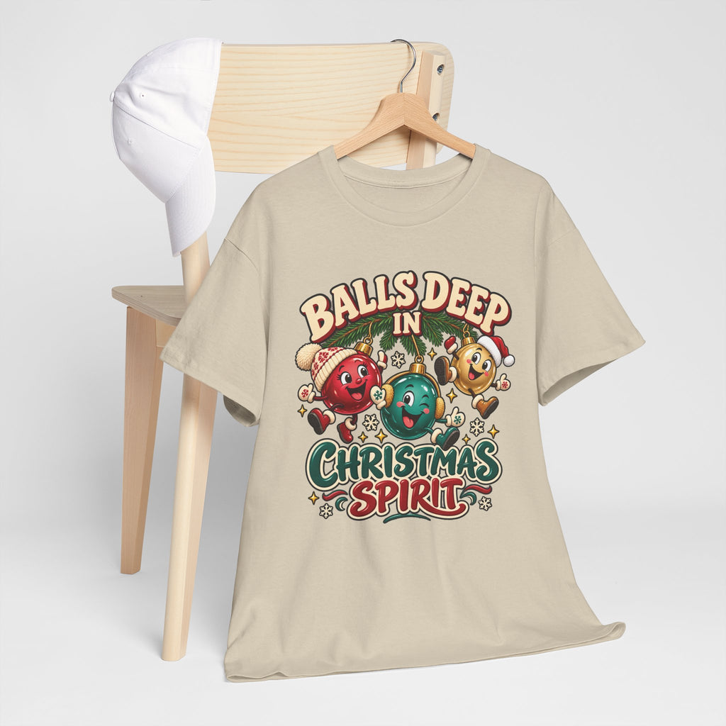 Balls Deep in Christmas Spirit Graphic Tee