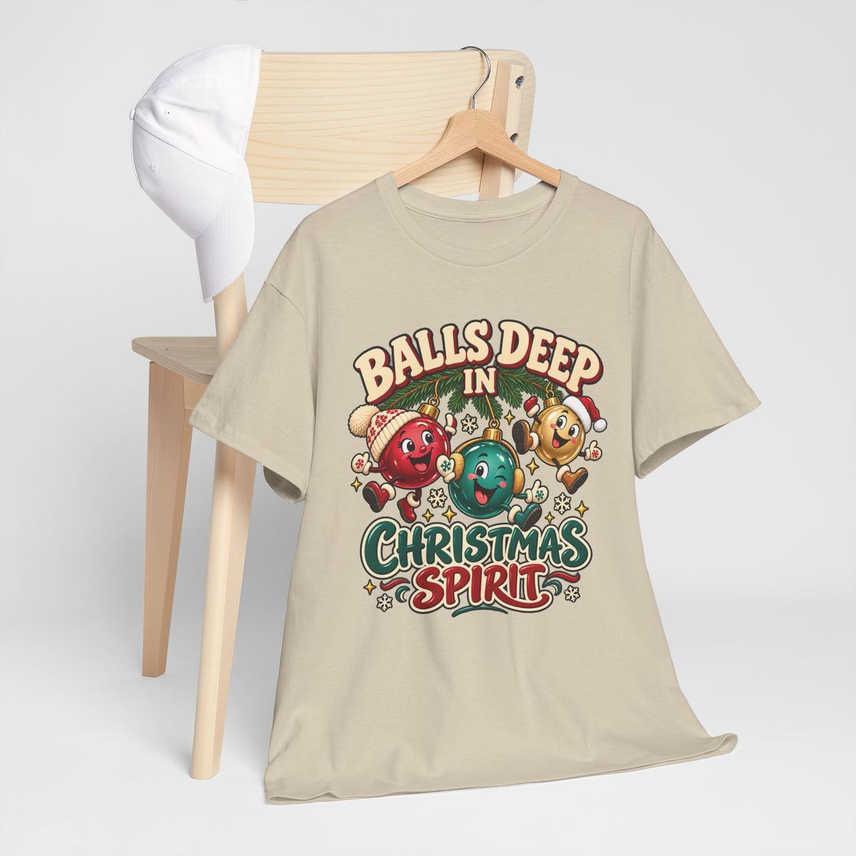 Balls Deep in Christmas Spirit Graphic Tee